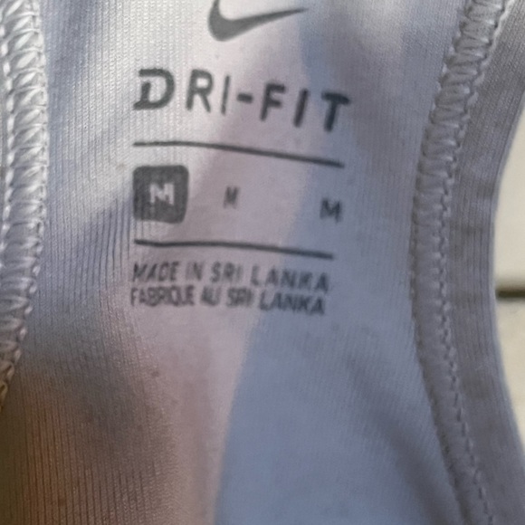 NIKE White and Black Sports Bra Moisture-Wicking Design - Picture 3 of 7